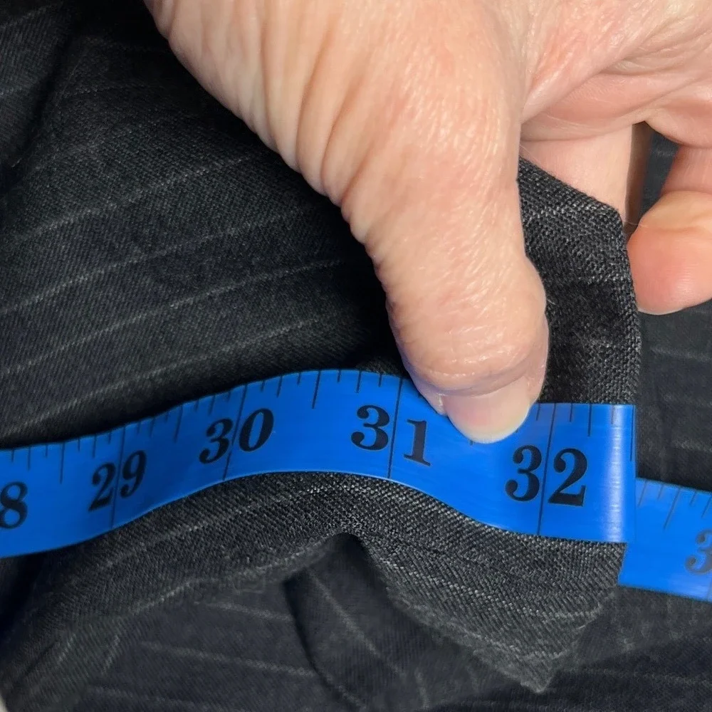 Classic Pinstripe Suit‎ Charcoal Wool Blend John Weitz Palm Beach 46R Big Tall